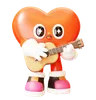 Heart Character Playing Guitar