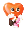 Heart Character Pointing Chin