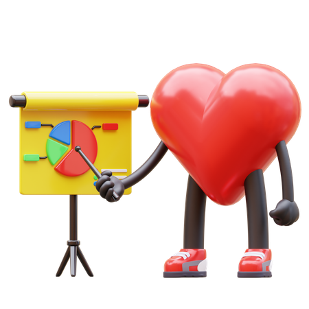 Heart Character Presentation  3D Icon