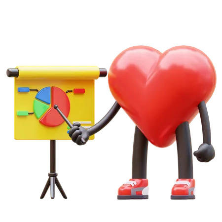 Heart Character Presentation  3D Icon