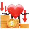 Heart Character Showing Money Graph Rising