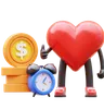 Heart Character Time is Money