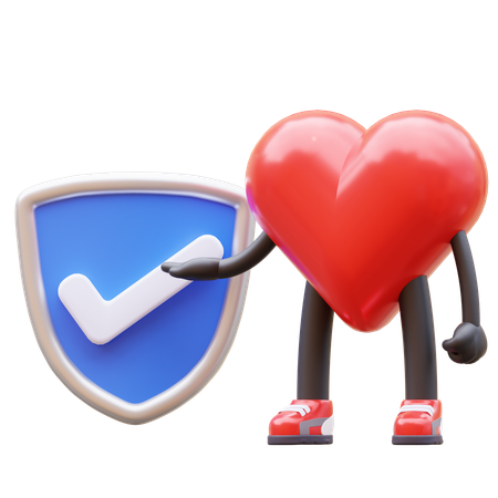 Heart Character Verified  3D Icon