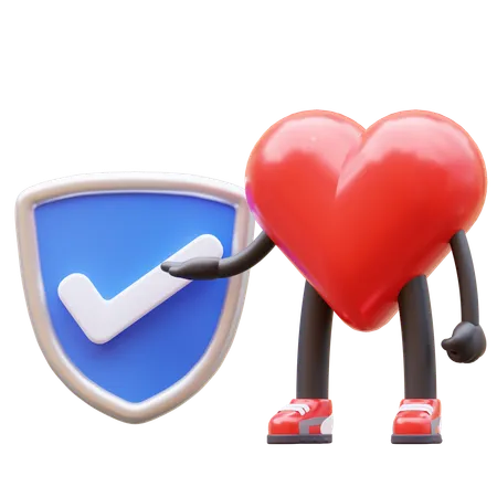 Heart Character Verified  3D Icon
