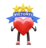 Heart Character Winner and Earn Stars