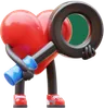 Heart Character With Magnifying Glass