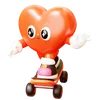 Heart Character With Skateboard