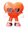Heart Character With Sunglasses And Thumbs Up