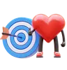 Heart Character With Target