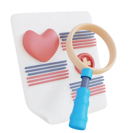 Heart Check Document  3D Icon