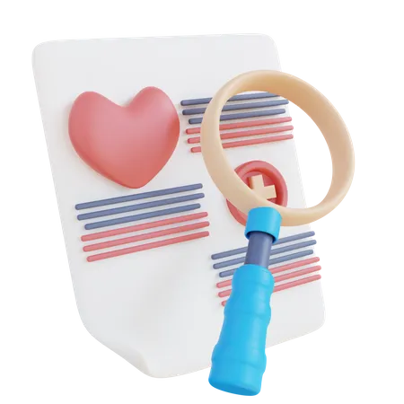 Heart Check Document 3D Icon