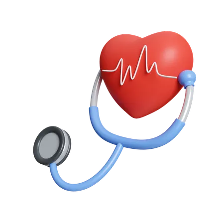 3D Heart Check-up and Cardiology Logo