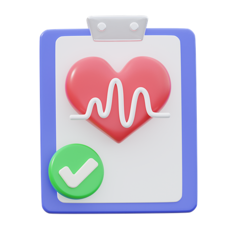 Heart Checkup Report  3D Icon