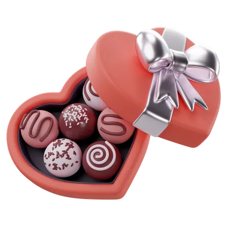 3 D Illustration Of Valentines Heart Chocolate Box Icon 3D Icon