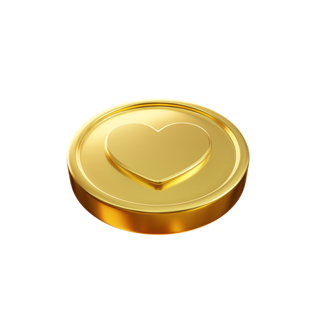 Heart Coin  3D Icon