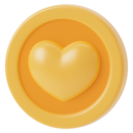 Heart Coin  3D Icon