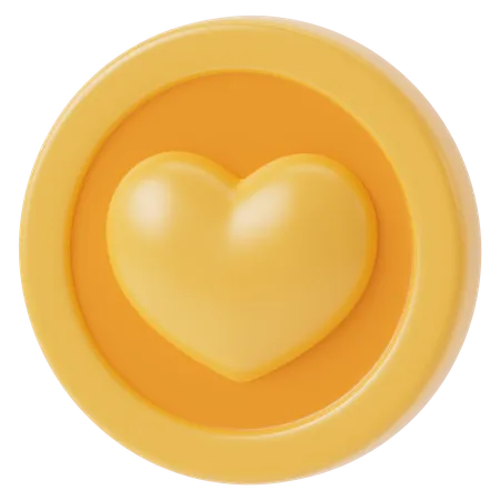 Heart Coin  3D Icon