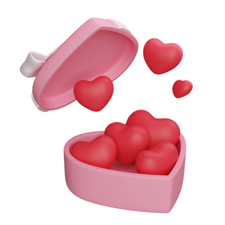 Heart Coming Out Of The Box  3D Icon