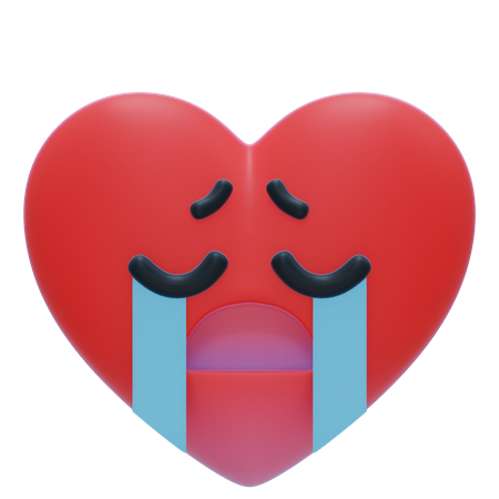 Heart crying  3D Icon