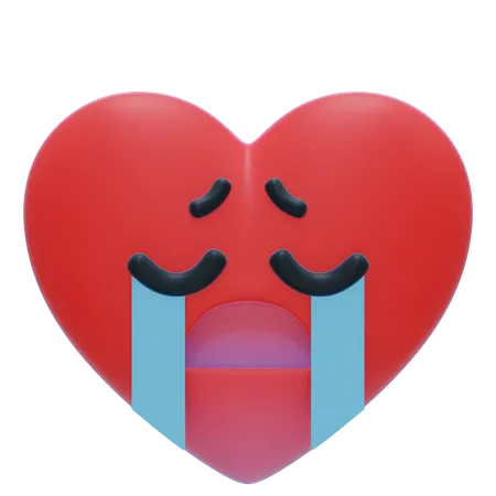Heart crying  3D Icon