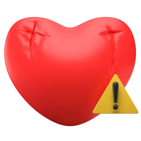 Heart Disease Alert 3D Illustration