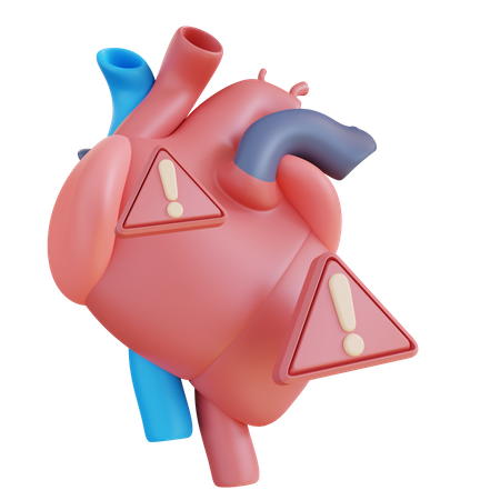 Heart Disease Warning  3D Icon