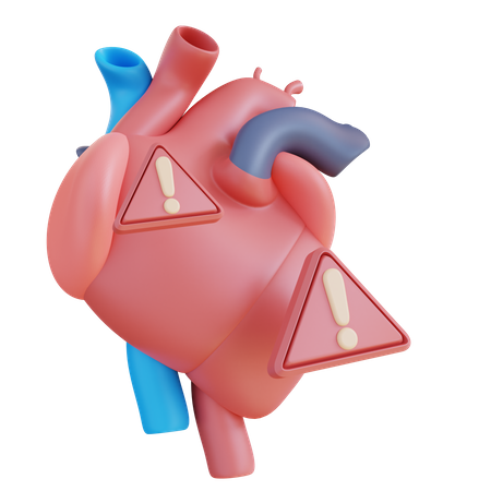 Heart Disease Warning 3D Icon