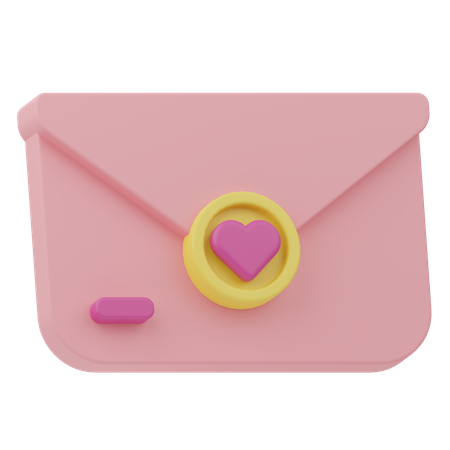 Heart Envelope  3D Icon