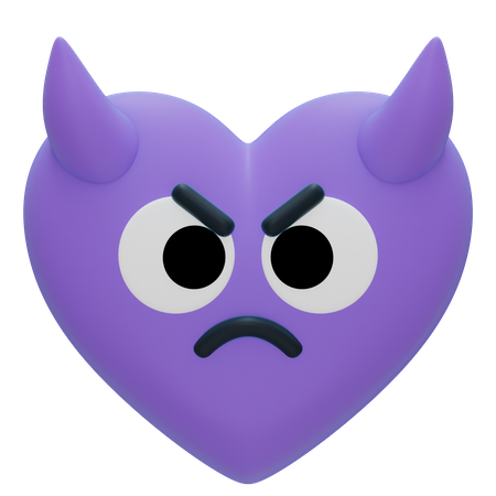 Heart evil emoji  3D Icon