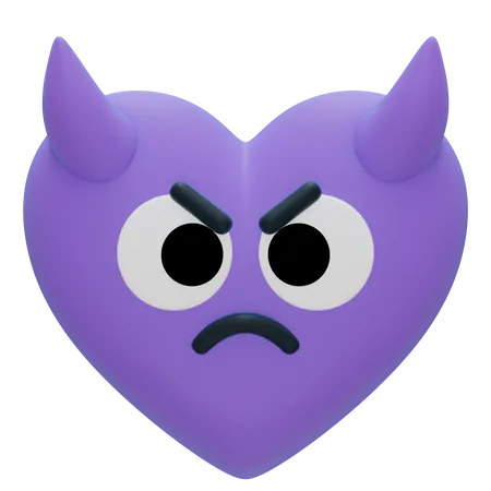 Heart evil emoji  3D Icon