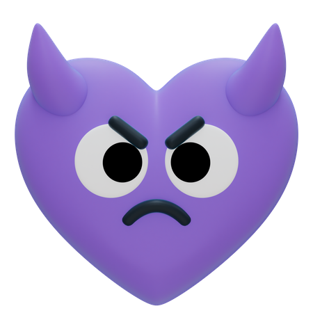 Heart evil emoji 3D Icon