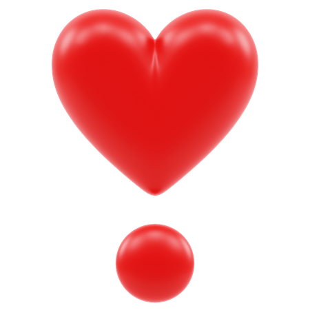 Heart Exclamation Emoji  3D Icon