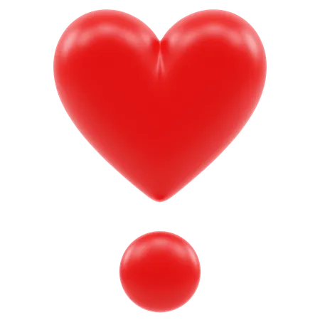 Heart Exclamation Emoji  3D Icon