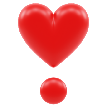 Heart Exclamation Emoji  3D Icon