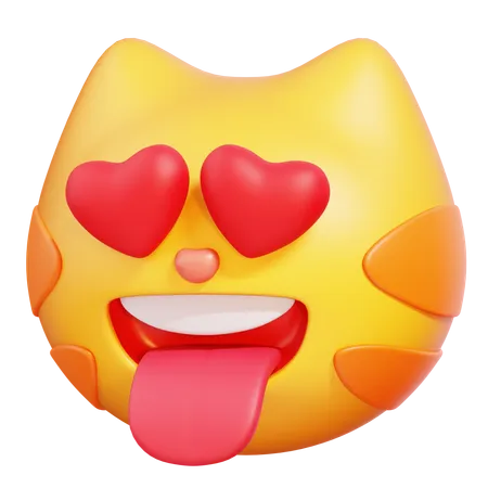 Heart Eyes Cat Emoji  3D Icon