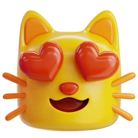 Heart Eyes Cat Emoji  3D Icon