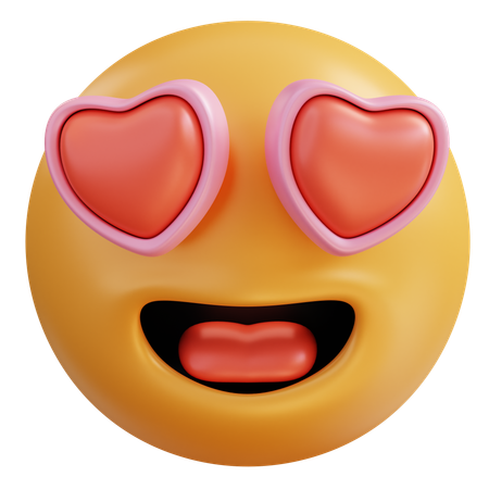 Heart Eyes Emoji  3D Icon