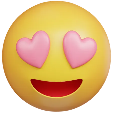 Heart Eyes Emoji  3D Icon