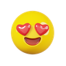 3d heart eyes emoji illustration