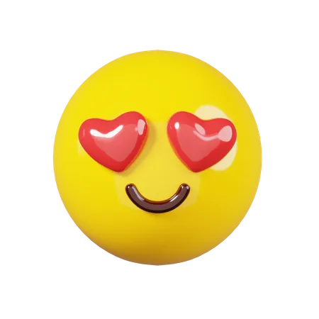 Heart Eyes Emoji 3D Illustration