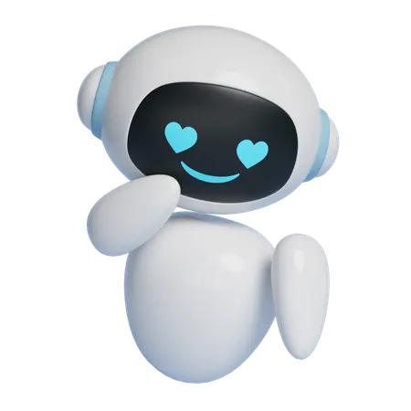 Heart Eyes Expression Robot Character 3 D Graphics  3D Icon