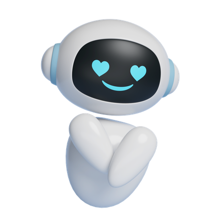 Heart Eyes Expression Robot Character 3 D Graphics  3D Icon
