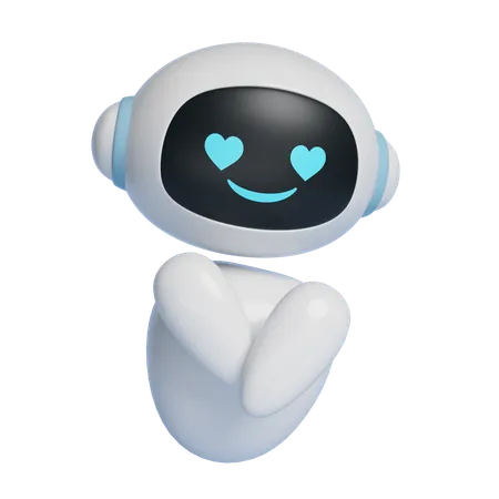 Heart Eyes Expression Robot Character 3 D Graphics  3D Icon