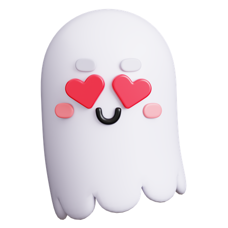 Heart Eyes Ghost  3D Icon