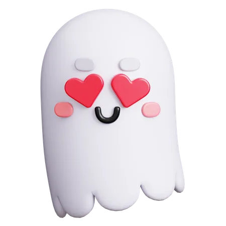 Heart Eyes Ghost  3D Icon