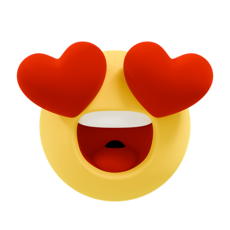Heart Eyes Love  3D Icon