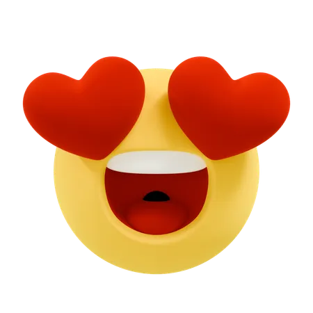 Heart Eyes Love  3D Icon