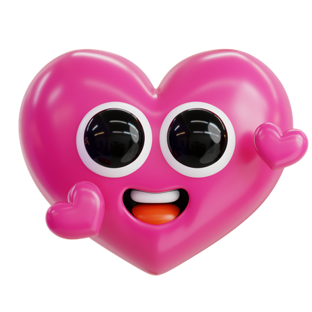 Heart Eyes Love Emoji  3D Icon
