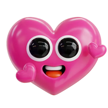 Heart Eyes Love Emoji  3D Icon