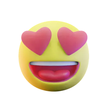 Heart Face Emoji  3D Icon